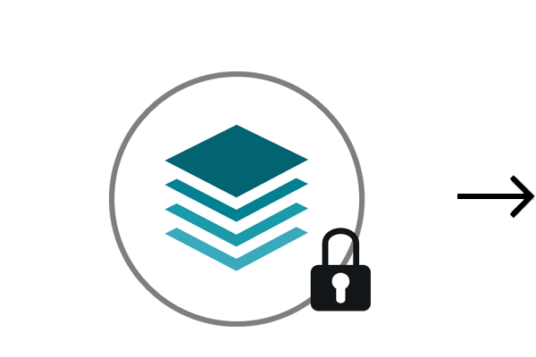 Data layer icon with lock
