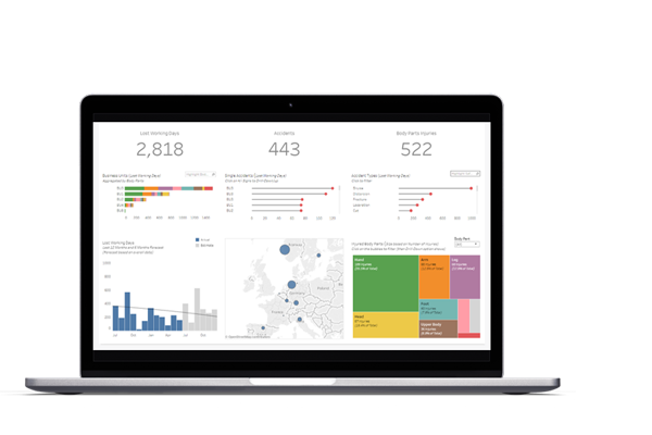 Computer and phone screen with Quentic Analytics