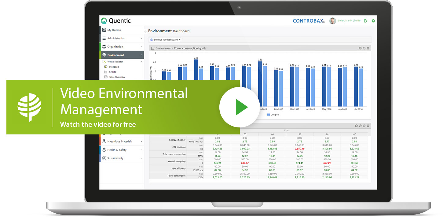 Video preview environmental management software Quentic