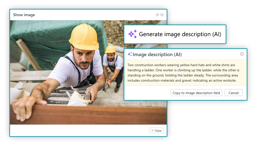 Preview Quentic AI image description